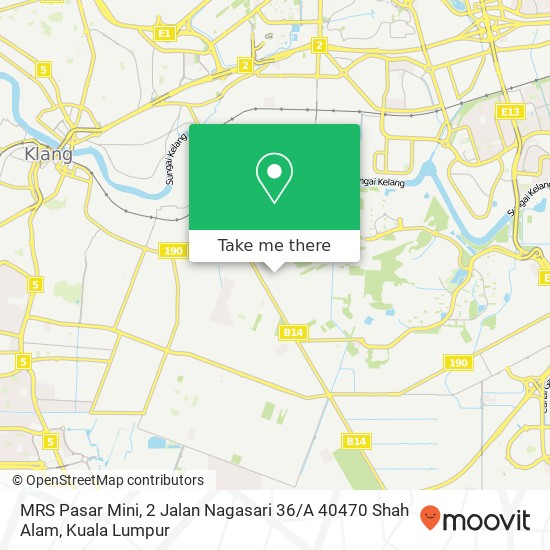 MRS Pasar Mini, 2 Jalan Nagasari 36 / A 40470 Shah Alam map