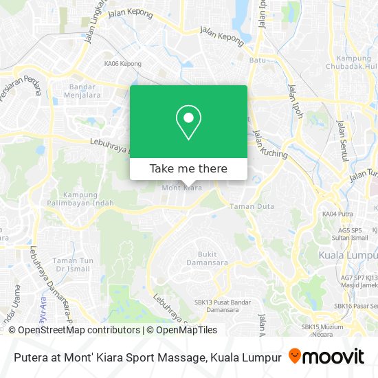 Putera at Mont' Kiara Sport Massage map