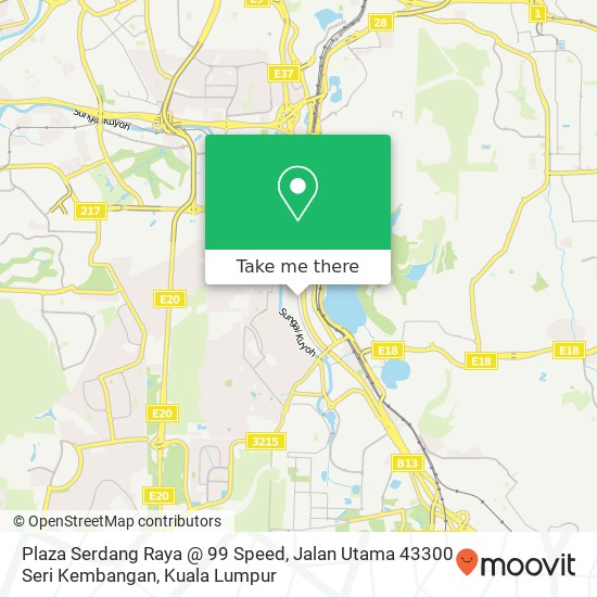 Peta Plaza Serdang Raya @ 99 Speed, Jalan Utama 43300 Seri Kembangan