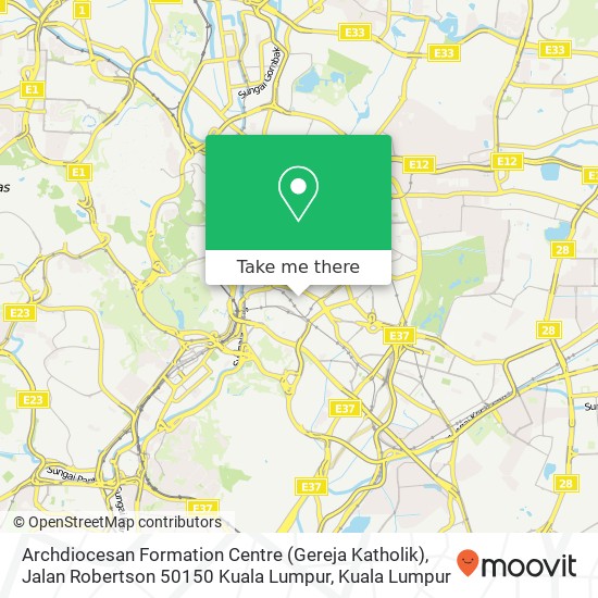 Archdiocesan Formation Centre (Gereja Katholik), Jalan Robertson 50150 Kuala Lumpur map