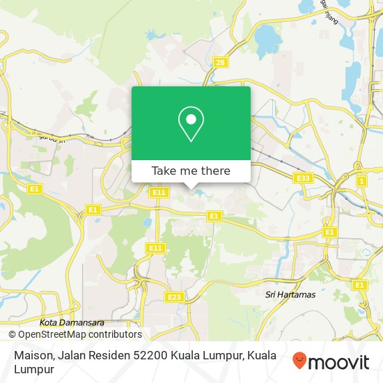 Peta Maison, Jalan Residen 52200 Kuala Lumpur