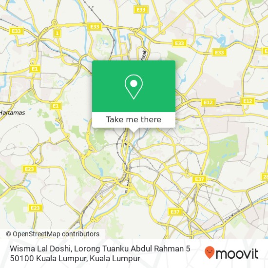 Peta Wisma Lal Doshi, Lorong Tuanku Abdul Rahman 5 50100 Kuala Lumpur