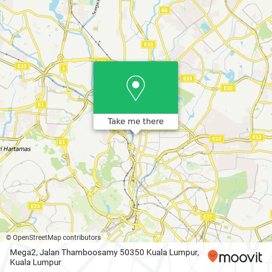 Mega2, Jalan Thamboosamy 50350 Kuala Lumpur map