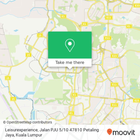 Peta Leisurexperience, Jalan PJU 5 / 10 47810 Petaling Jaya