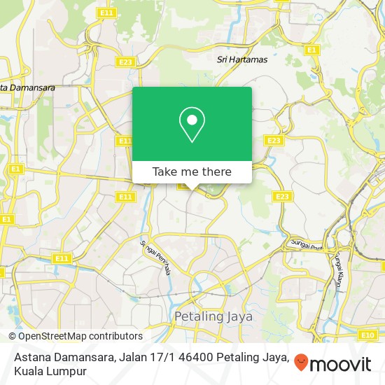 Peta Astana Damansara, Jalan 17 / 1 46400 Petaling Jaya