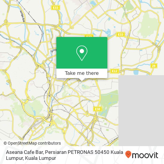 Peta Aseana Cafe Bar, Persiaran PETRONAS 50450 Kuala Lumpur