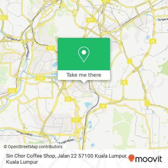 Sin Chor Coffee Shop, Jalan 22 57100 Kuala Lumpur map