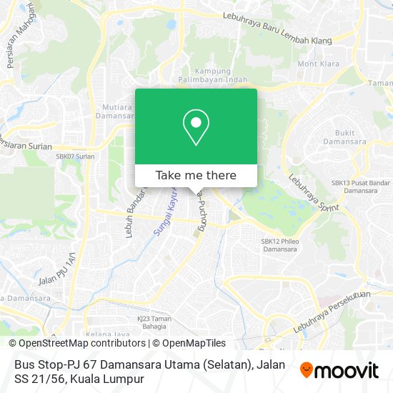 Peta Bus Stop-PJ 67 Damansara Utama (Selatan), Jalan SS 21 / 56