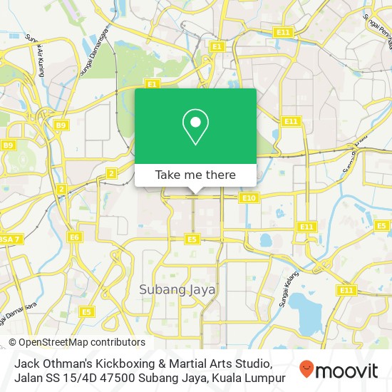 Jack Othman's Kickboxing & Martial Arts Studio, Jalan SS 15 / 4D 47500 Subang Jaya map