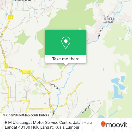 Peta R M Ulu Langat Motor Service Centre, Jalan Hulu Langat 43100 Hulu Langat