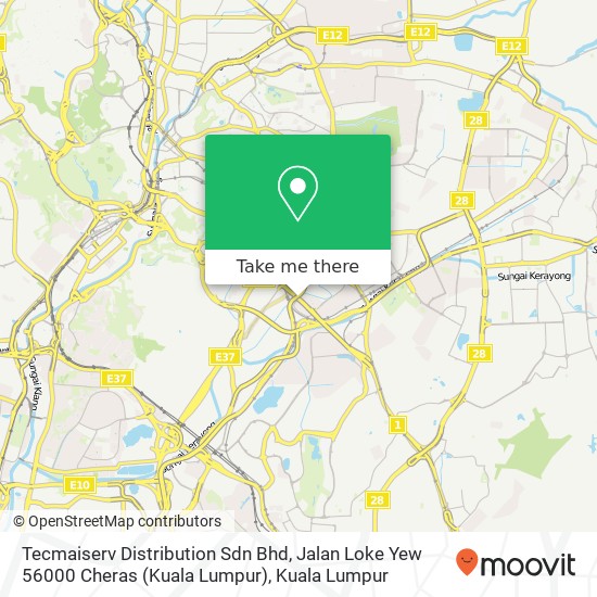 Peta Tecmaiserv Distribution Sdn Bhd, Jalan Loke Yew 56000 Cheras (Kuala Lumpur)
