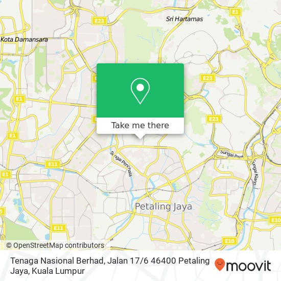 Tenaga Nasional Berhad, Jalan 17 / 6 46400 Petaling Jaya map