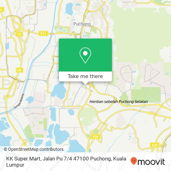Peta KK Super Mart, Jalan Pu 7 / 4 47100 Puchong
