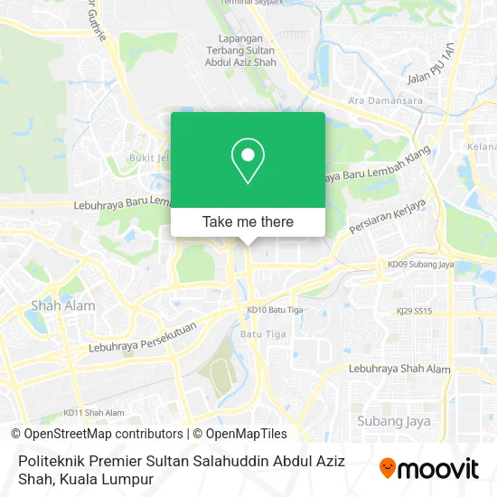 Politeknik Premier Sultan Salahuddin Abdul Aziz Shah map