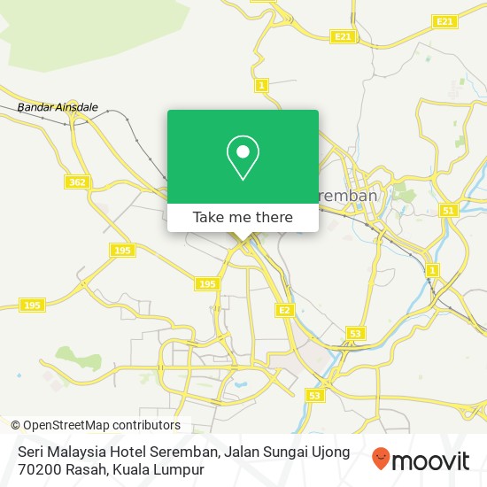 Seri Malaysia Hotel Seremban, Jalan Sungai Ujong 70200 Rasah map