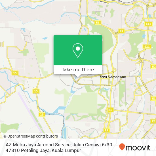 AZ Maba Jaya Aircond Service, Jalan Cecawi 6 / 30 47810 Petaling Jaya map