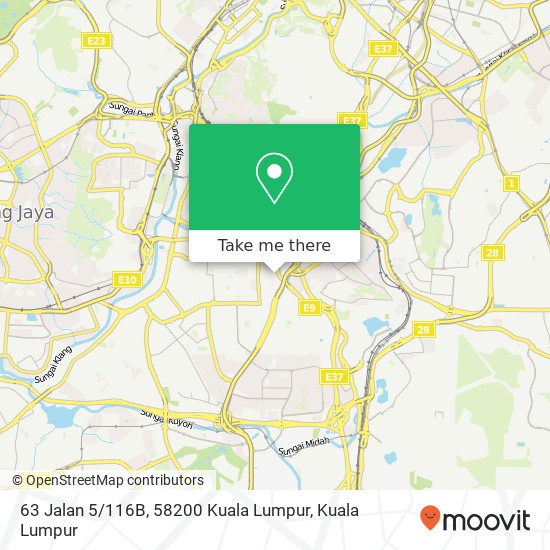 Peta 63 Jalan 5 / 116B, 58200 Kuala Lumpur
