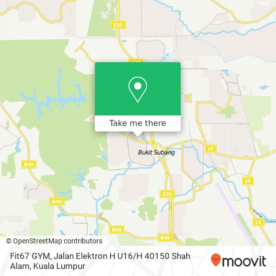 Fit67 GYM, Jalan Elektron H U16 / H 40150 Shah Alam map