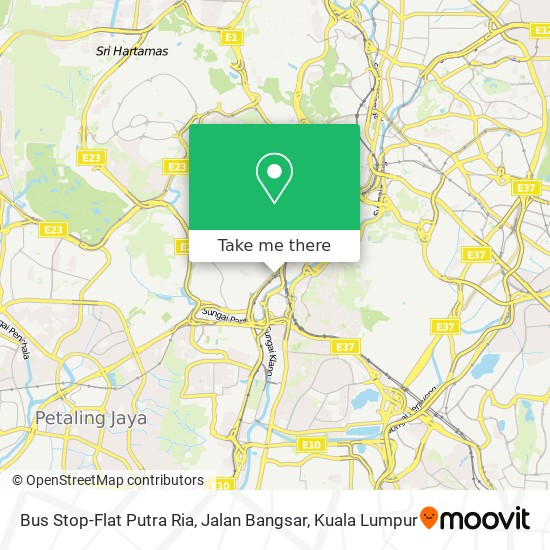 Peta Bus Stop-Flat Putra Ria, Jalan Bangsar