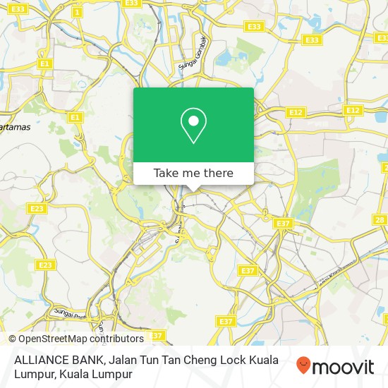 ALLIANCE BANK, Jalan Tun Tan Cheng Lock Kuala Lumpur map