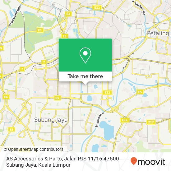 AS Accessories & Parts, Jalan PJS 11 / 16 47500 Subang Jaya map