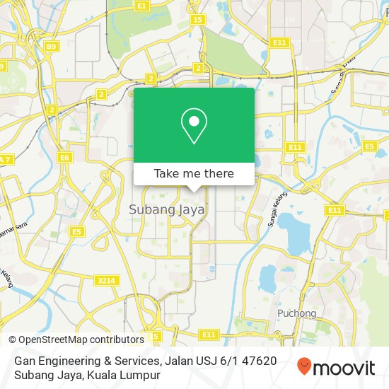 Peta Gan Engineering & Services, Jalan USJ 6 / 1 47620 Subang Jaya