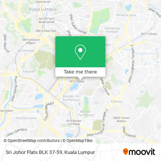 Peta Sri Johor Flats BLK 37-59