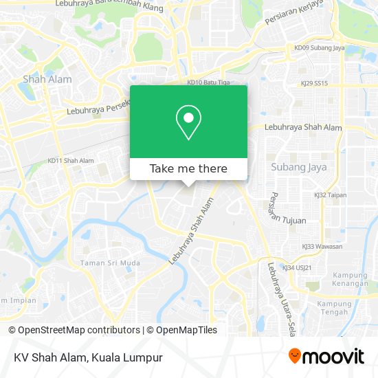 KV Shah Alam map