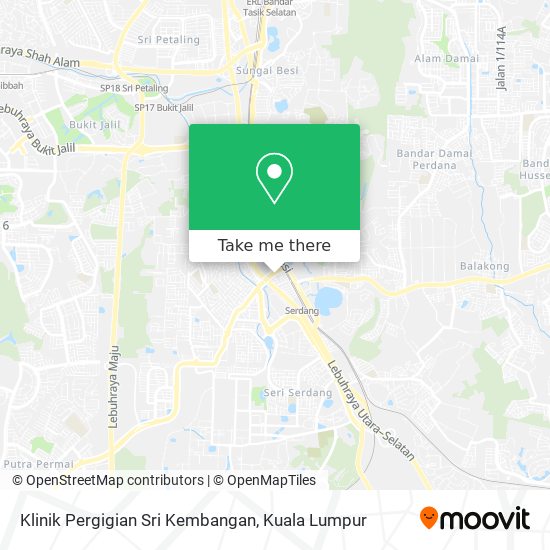 Peta Klinik Pergigian Sri Kembangan