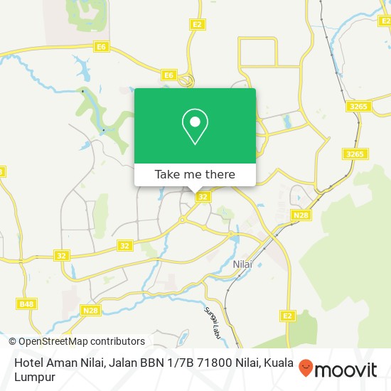 Peta Hotel Aman Nilai, Jalan BBN 1 / 7B 71800 Nilai