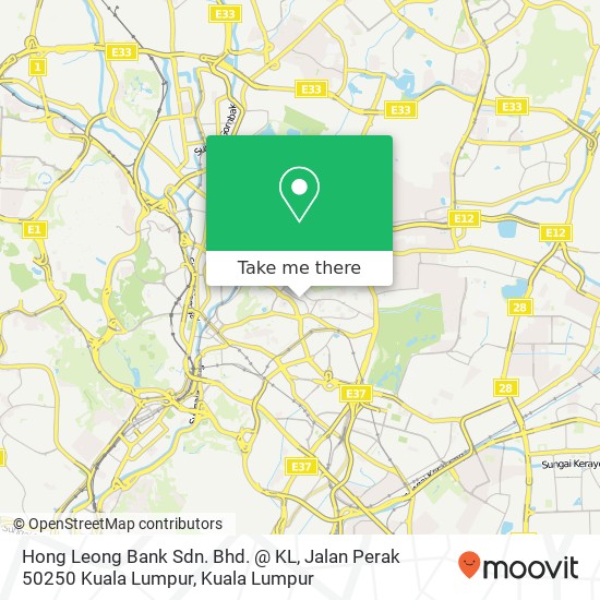 Peta Hong Leong Bank Sdn. Bhd. @ KL, Jalan Perak 50250 Kuala Lumpur