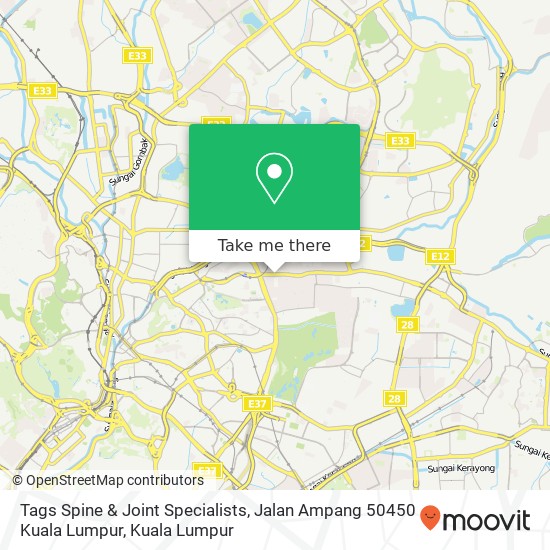 Tags Spine & Joint Specialists, Jalan Ampang 50450 Kuala Lumpur map