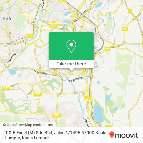 T & E Excel (M) Sdn Bhd, Jalan 1 / 149E 57000 Kuala Lumpur map