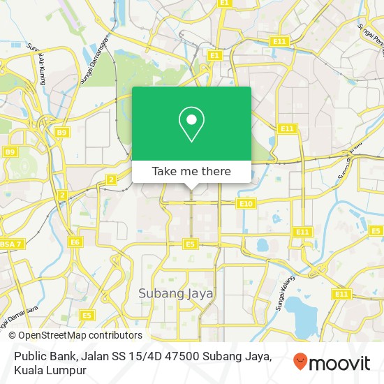 Peta Public Bank, Jalan SS 15 / 4D 47500 Subang Jaya