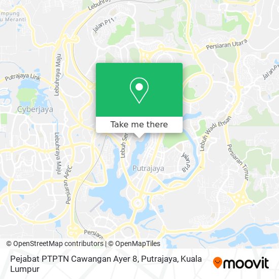 Peta Pejabat PTPTN Cawangan Ayer 8, Putrajaya