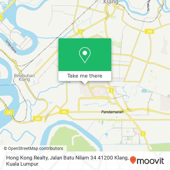 Peta Hong Kong Realty, Jalan Batu Nilam 34 41200 Klang