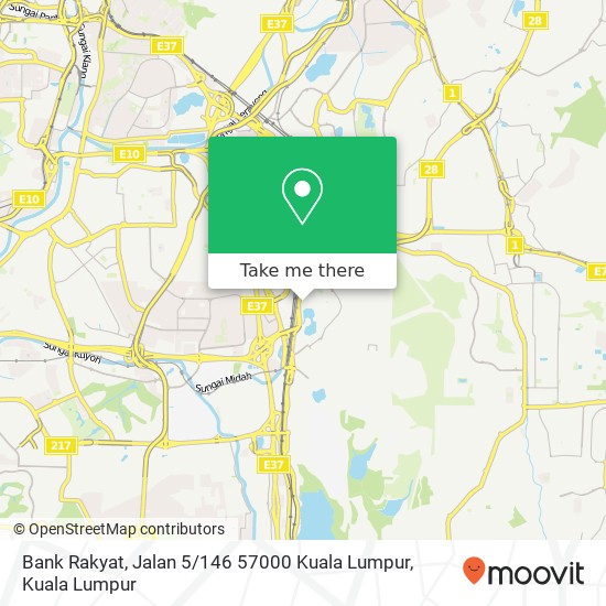 Peta Bank Rakyat, Jalan 5 / 146 57000 Kuala Lumpur