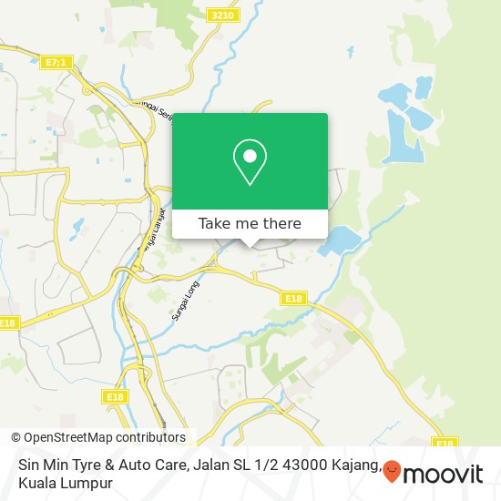 Peta Sin Min Tyre & Auto Care, Jalan SL 1 / 2 43000 Kajang