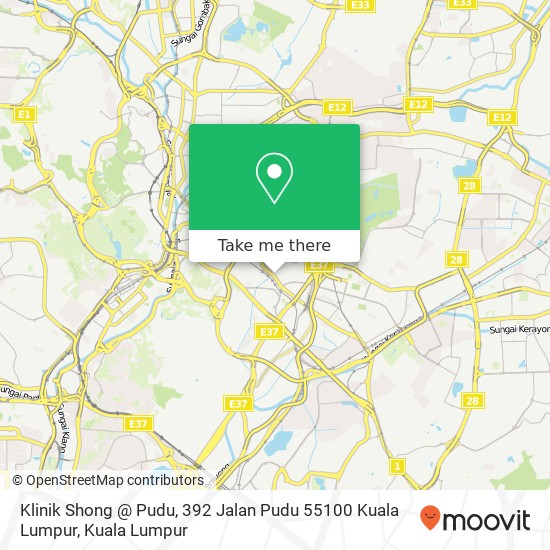 Klinik Shong @ Pudu, 392 Jalan Pudu 55100 Kuala Lumpur map