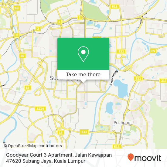 Goodyear Court 3 Apartment, Jalan Kewajipan 47620 Subang Jaya map