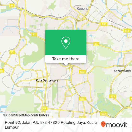 Point 92, Jalan PJU 8 / 8 47820 Petaling Jaya map