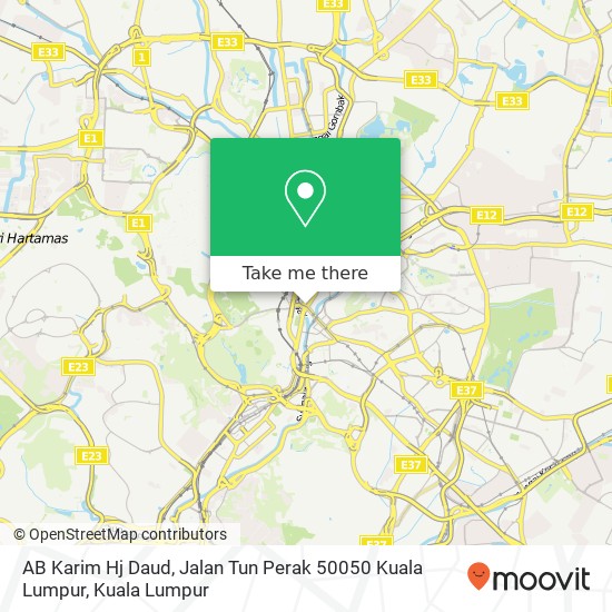 Peta AB Karim Hj Daud, Jalan Tun Perak 50050 Kuala Lumpur