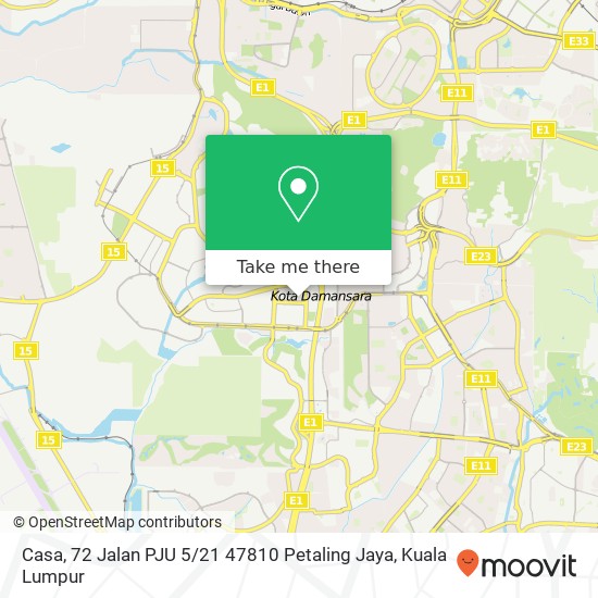 Casa, 72 Jalan PJU 5 / 21 47810 Petaling Jaya map