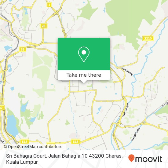 Peta Sri Bahagia Court, Jalan Bahagia 10 43200 Cheras
