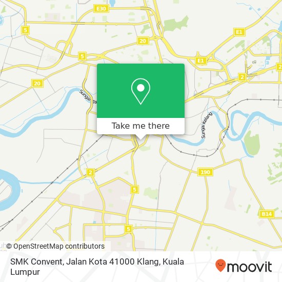 Peta SMK Convent, Jalan Kota 41000 Klang