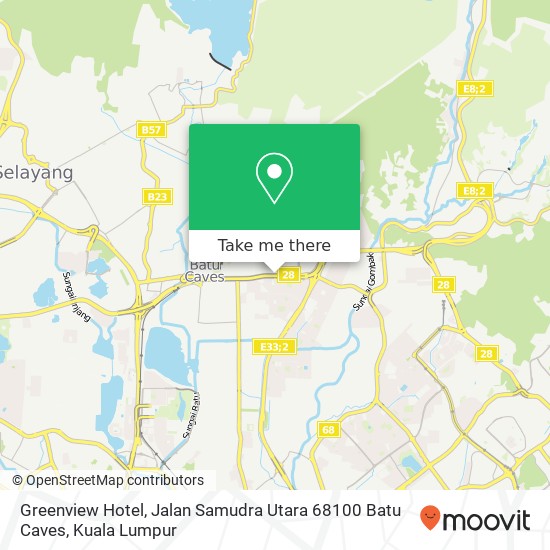 Peta Greenview Hotel, Jalan Samudra Utara 68100 Batu Caves
