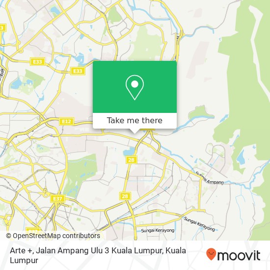 Arte +, Jalan Ampang Ulu 3 Kuala Lumpur map