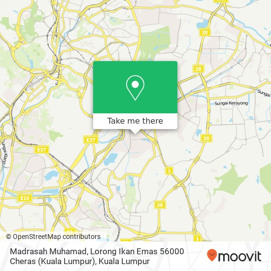Peta Madrasah Muhamad, Lorong Ikan Emas 56000 Cheras (Kuala Lumpur)