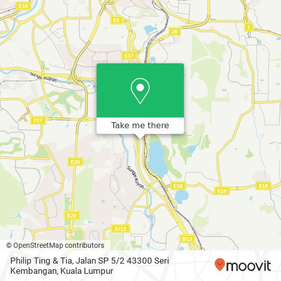 Peta Philip Ting & Tia, Jalan SP 5 / 2 43300 Seri Kembangan