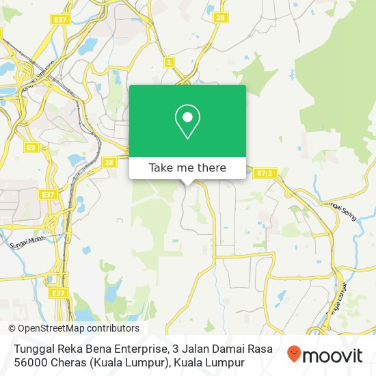 Peta Tunggal Reka Bena Enterprise, 3 Jalan Damai Rasa 56000 Cheras (Kuala Lumpur)
